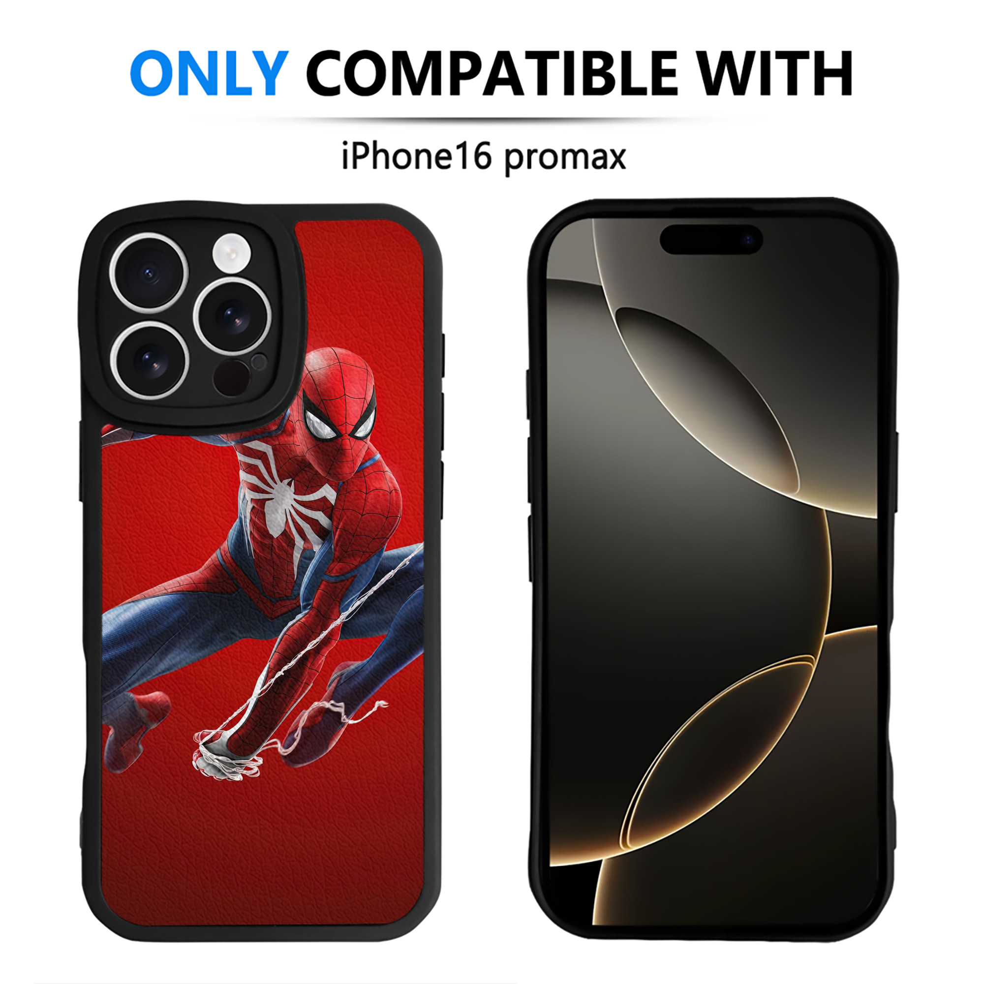 （画像用） Spider Man スパイダーマン 【iPhone 16シリーズ対応】シリコンスマホケース（レザー調） 材質：シリコン
